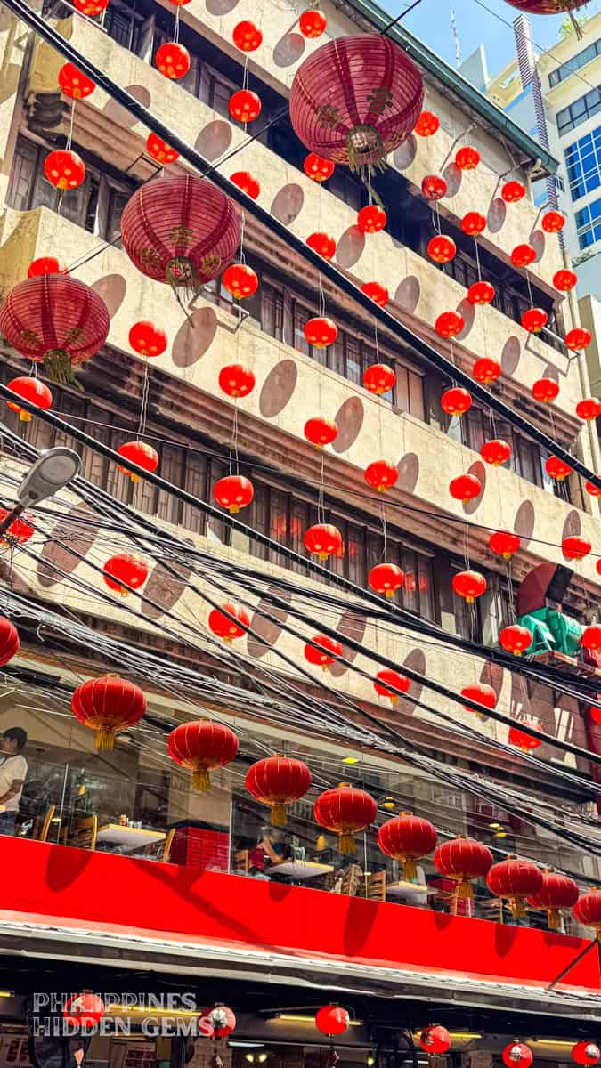 Red Chinese lanterns in Chinatown, Binondo, Manila.