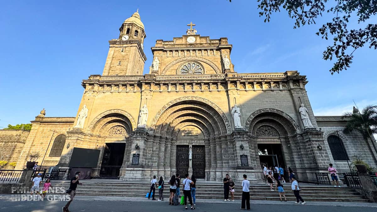The facade of Manila Cathedral in Intramuros, Manila.