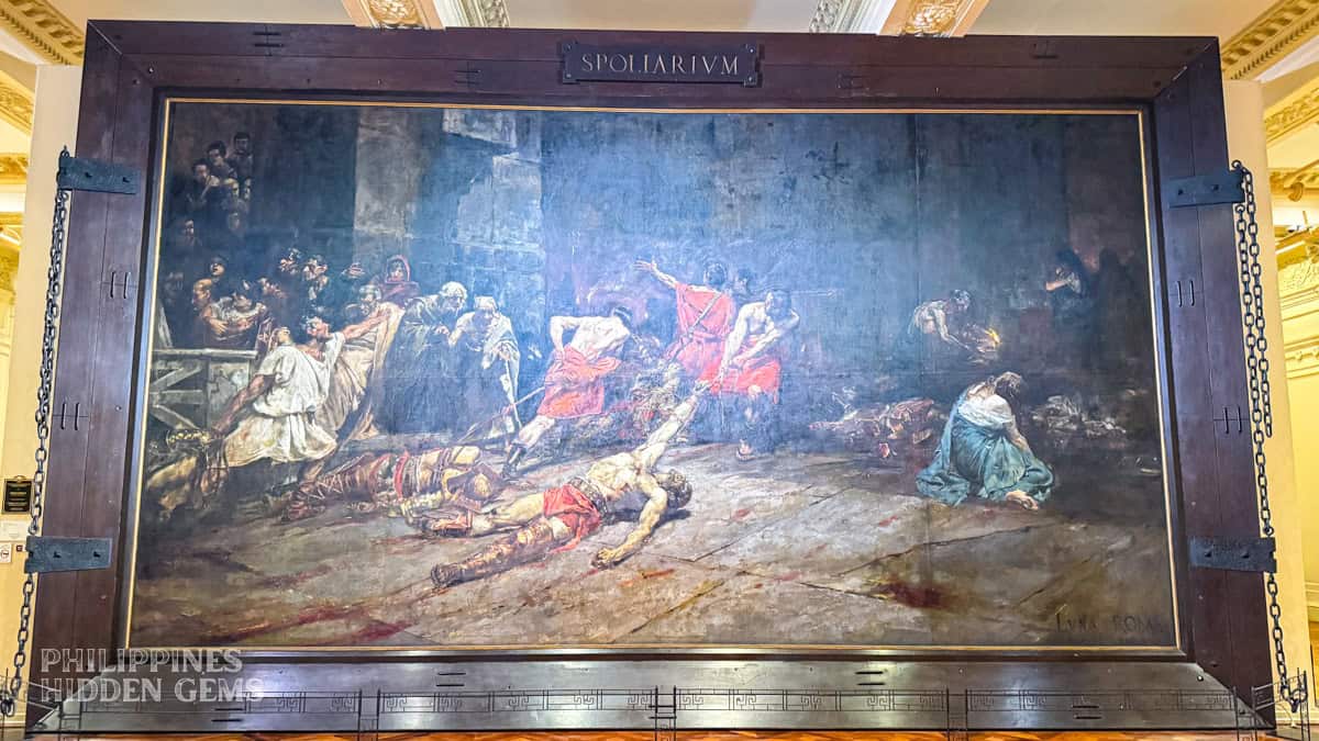 Spoliarium painiting by Juan Luna inside the National Museum of Fine Arts in Manila.