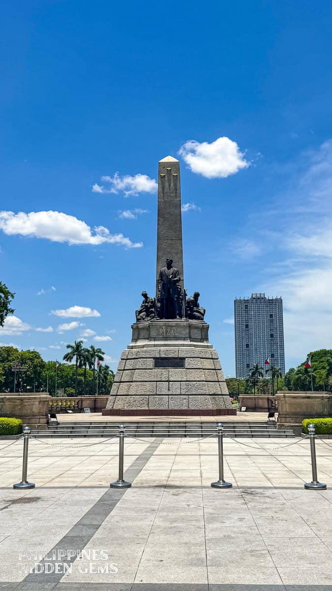 Rizal monument at Rizal Park in Manila.