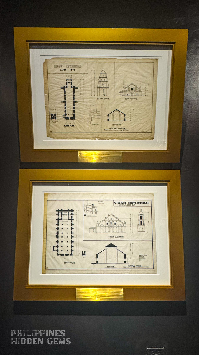 Framed floor plans of some of the oldest structures in Ilocos Sur, Philippines.