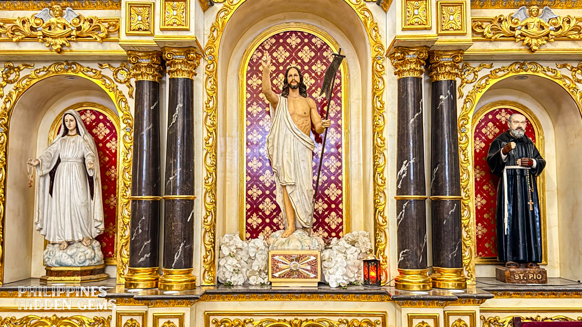 Religious figures inside a church.