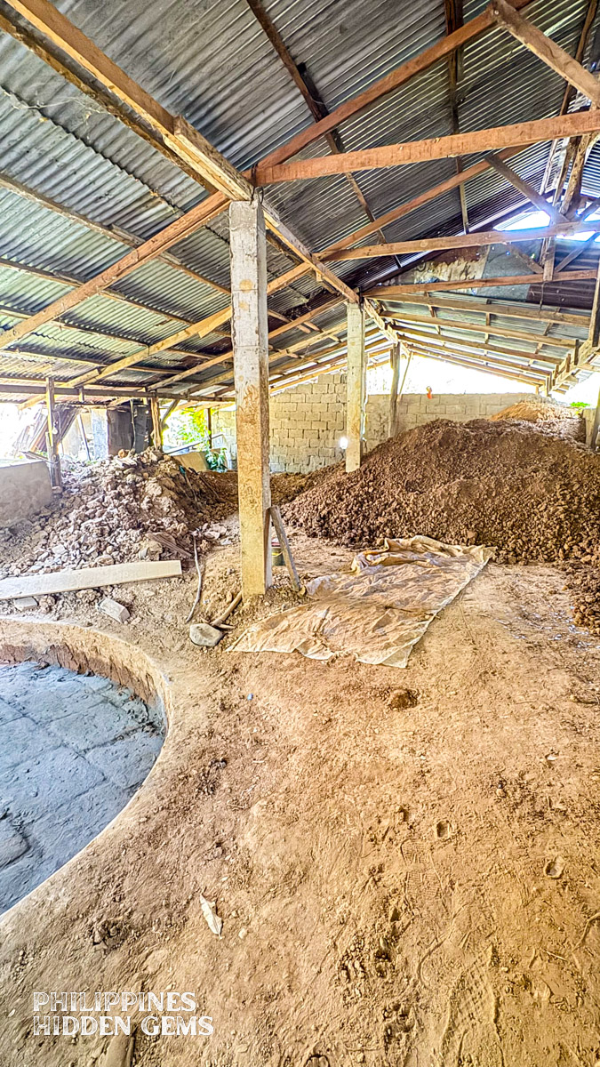 Piles of sand.